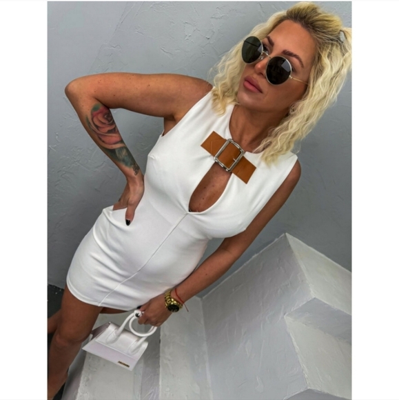 Zara BELTED MINI DRESS size XS - Picture 8 of 15